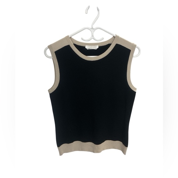 Hugo Boss Sweaters - Hugo Boss Black and Tan Sleeveless Top
